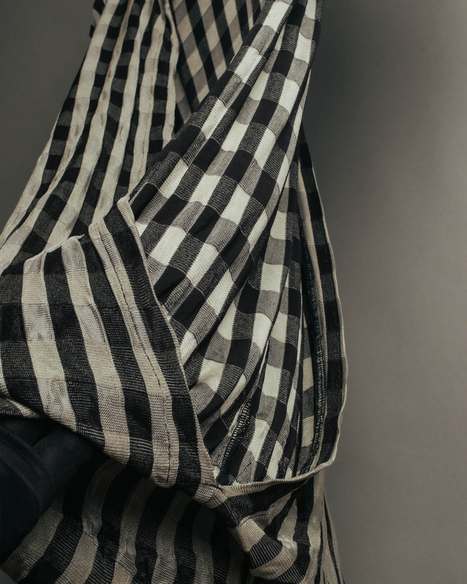 “tricot COMME des GARÇONS” 00’s-10’s Asymmetric gingham draped top