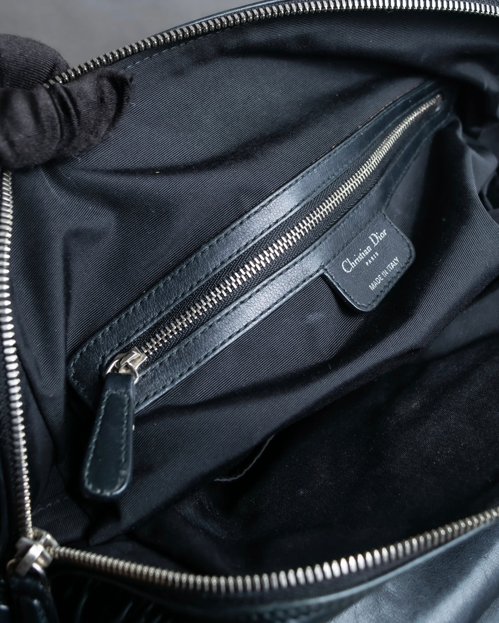 "Christian Dior" Karenina gathered design leather handbag