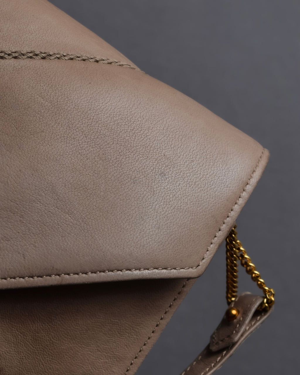 "HERMES" 70's Diamond stitched envelope leather bag