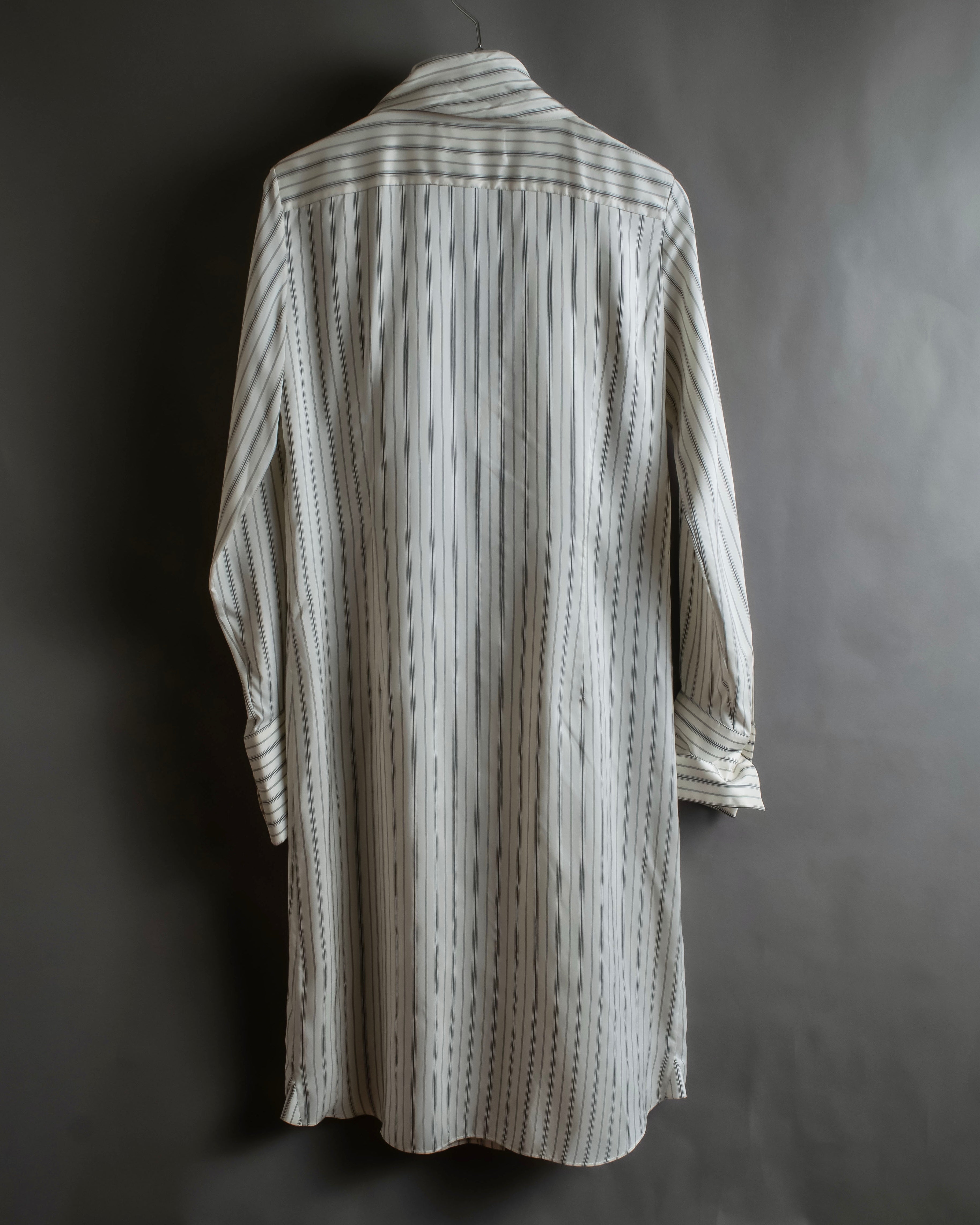 "MAISON MARGIELA" 16SS bowtie design striped long shirt