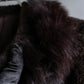 Vintage blue fox fur docking alpaca blend long coat