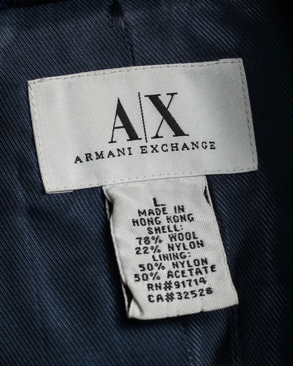 "ARMANI EXCHANGE" Sloth latch design stand color mid-length coat