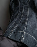 "Vivienne Westwood RED LABEL" Asymmetrical button design mid length denim coat