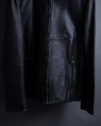 "Weekend Max Mara" Minimalist design center zip-up leather jacket