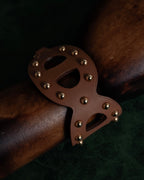 "HERMES" Chaine d'Ancre motif studs leather bracelet