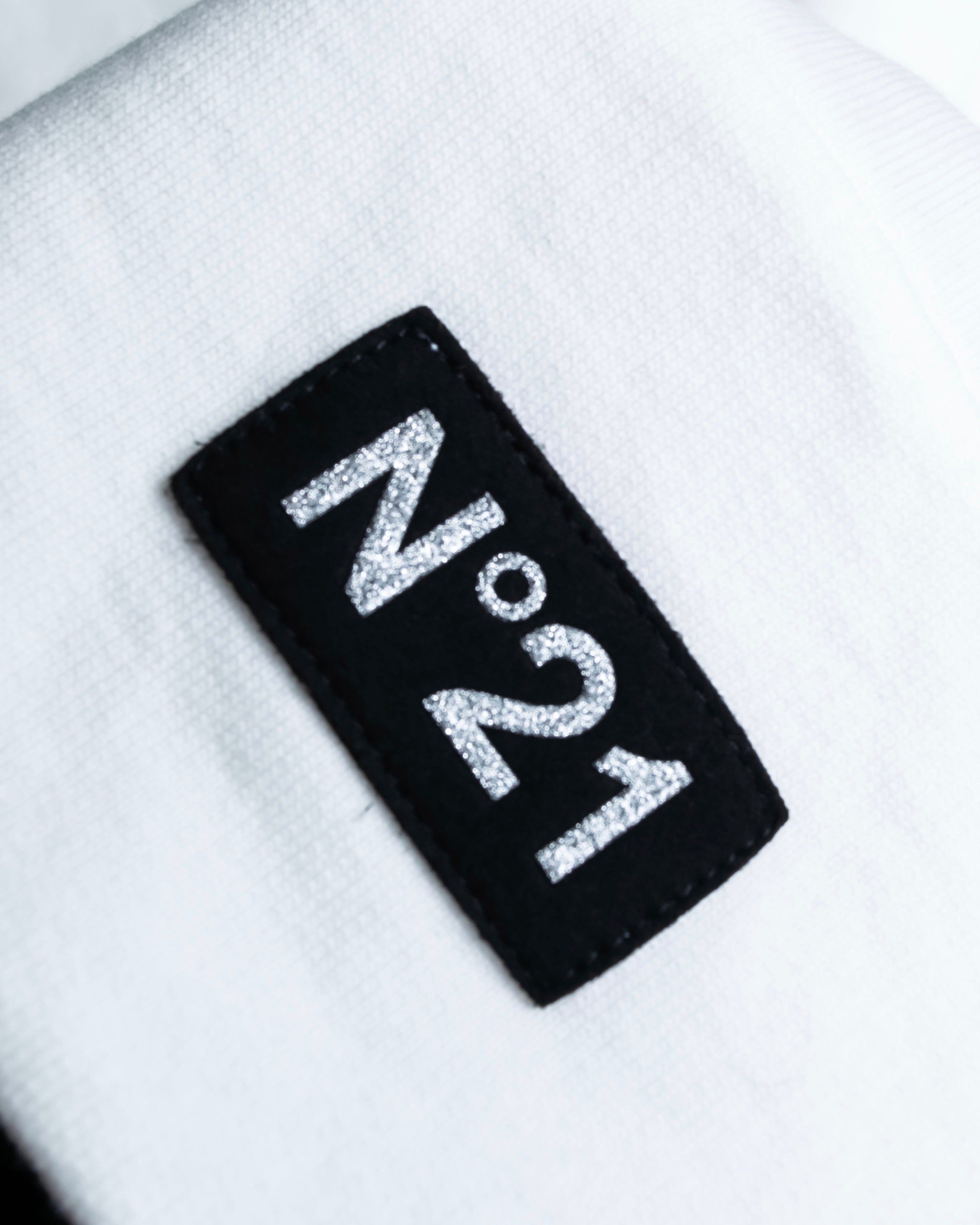 "N21 NUMERO VENTUNO" Back ribbon detail crew neck T-shirt