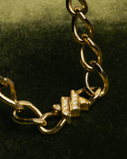"Christian Dior" 90's Gold tone rhinestone chain bracelet