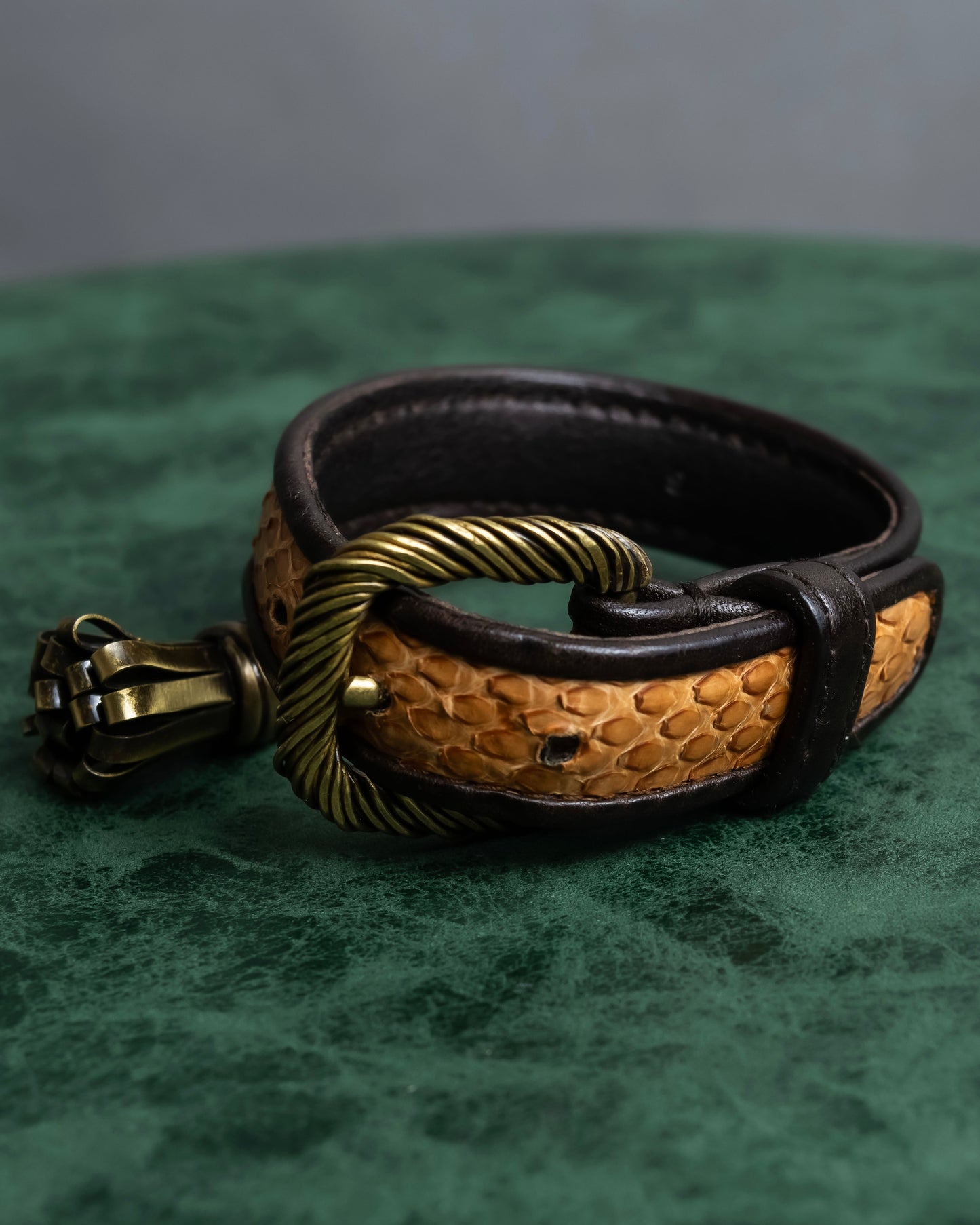 "BOTTEGA VENETA" Python switch design leather bracelet