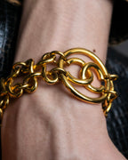 "1993's CHANEL" Coco mark motif gold bracelet