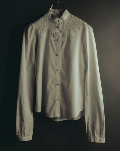 "Véronique Branquinho" 90's-00's Delicately smocked cotton blouse