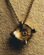 "Christian Dior" 90's-00's Crystal cd logo pendant necklace