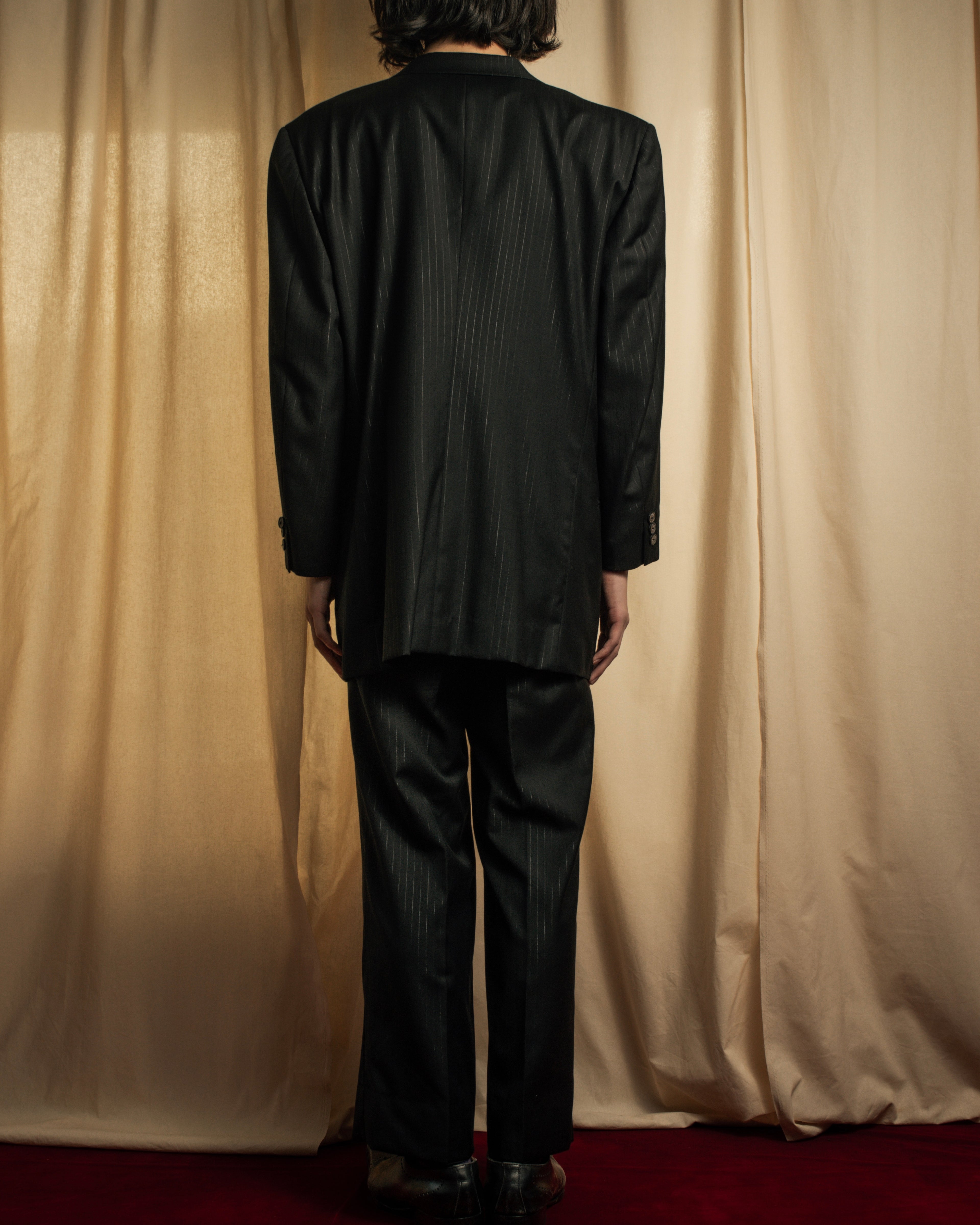 "BALENCIAGA" Chalk stripe pattern long silhouette set up