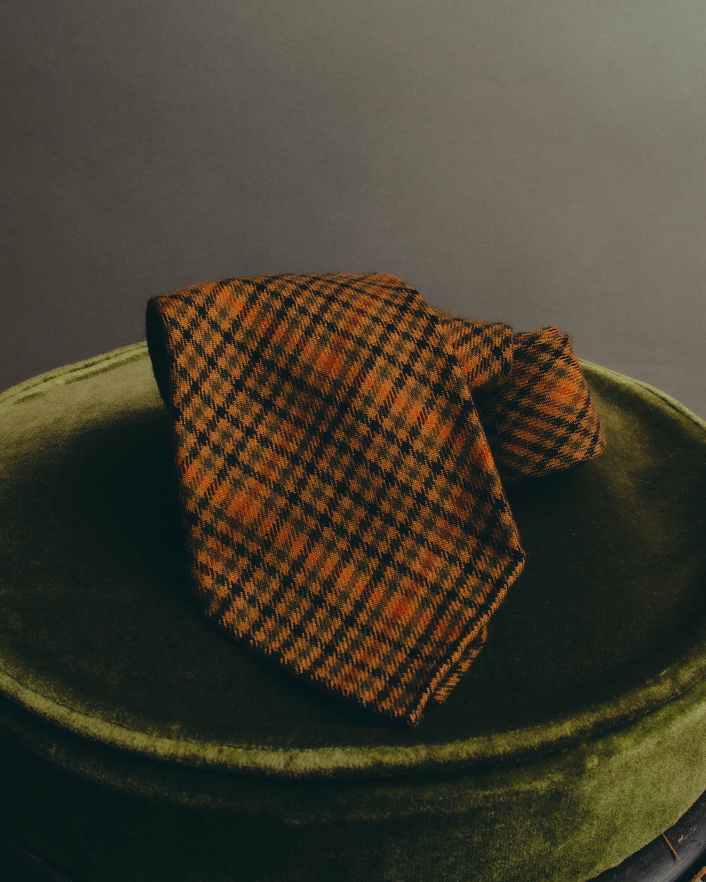 -SPECIAL- “HERMÈS” 70’s-90’s Glen plaid cashmere tie