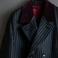 "GUCCI" Velour upper collar design thick stripe pattern chester coat