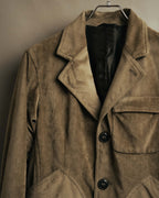 “GIORGIO ARMANI” 90’s-00’s Suede-effect multi-pocket tailored field jacket