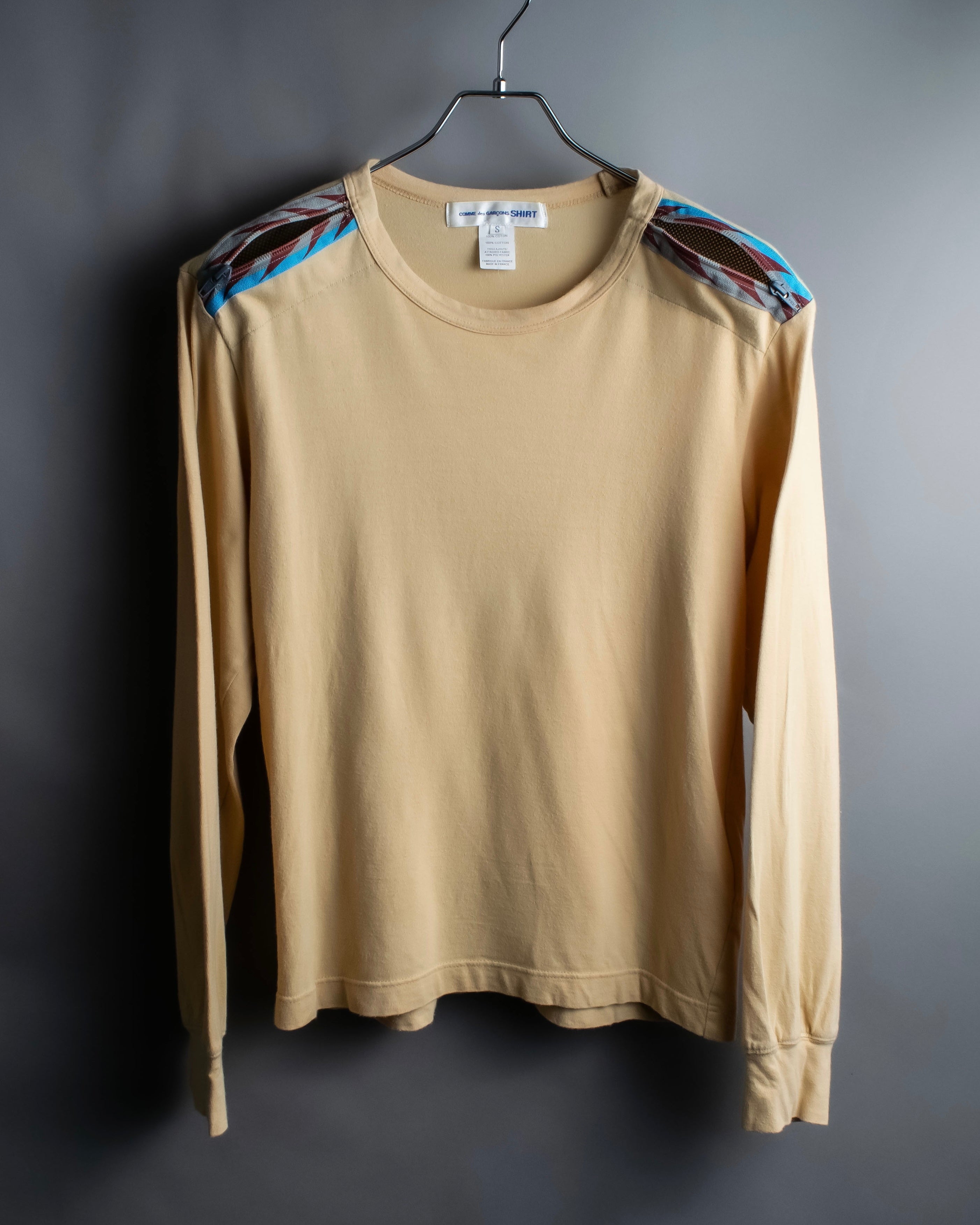 "COMME des GARCONS Shirt" Zip separate fabric detail long cut sew