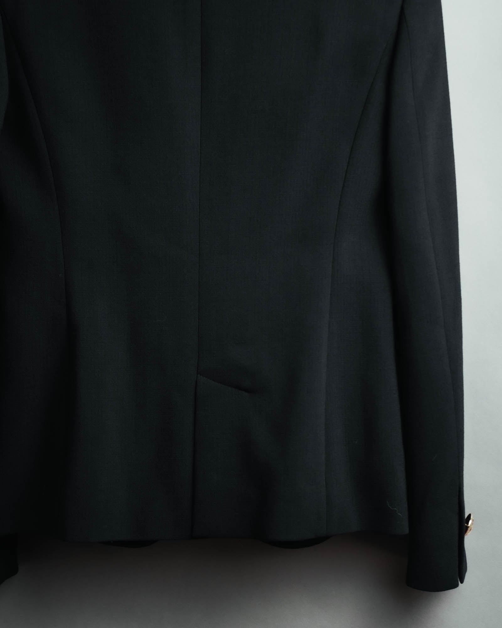 "EMILIO PUCCI" 00's-10's Gold buttoned tailored wool blazer