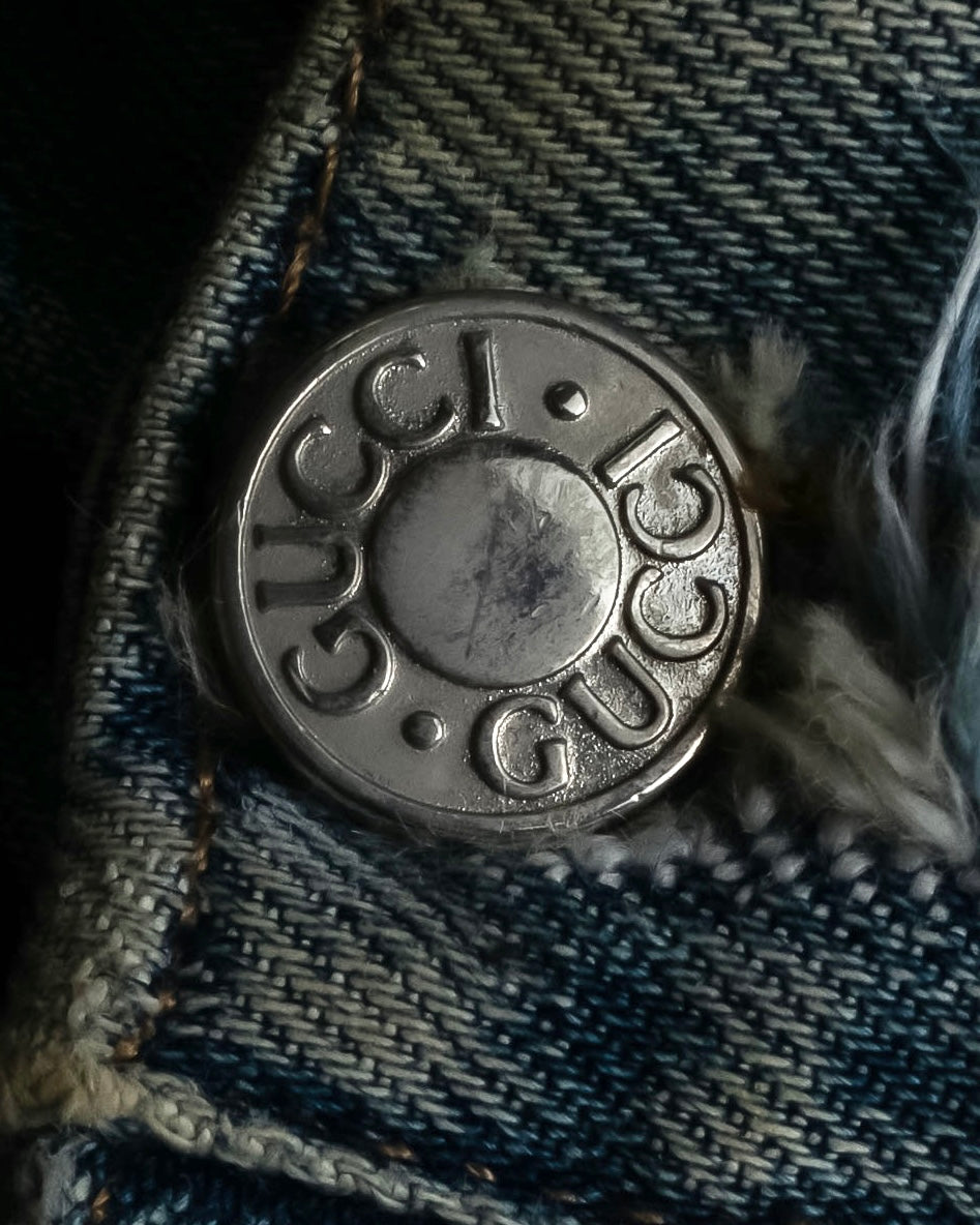 "GUCCI" Gradient fade design tapered denim