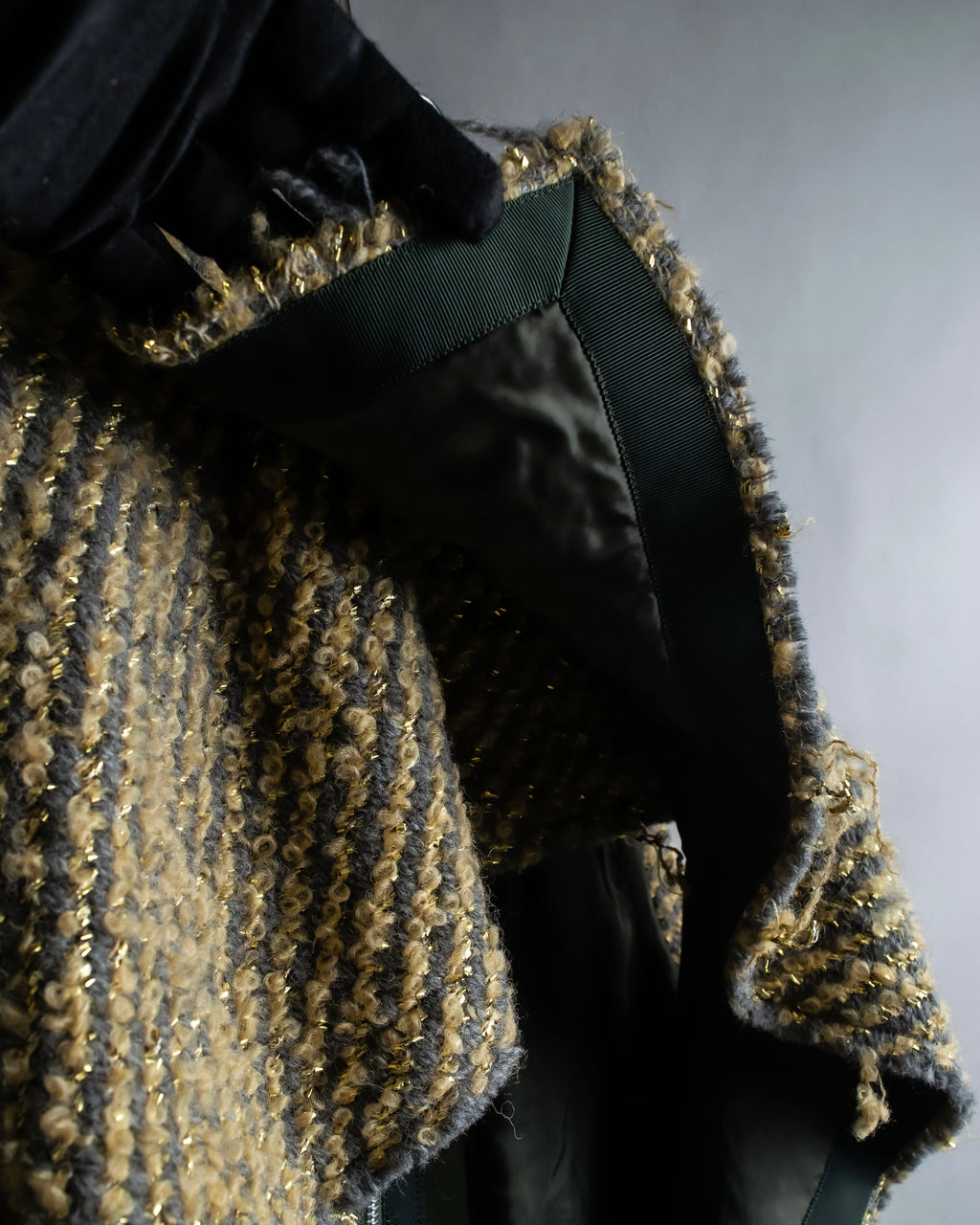 "sacai" Asymmetrical design double zipper tweed vest