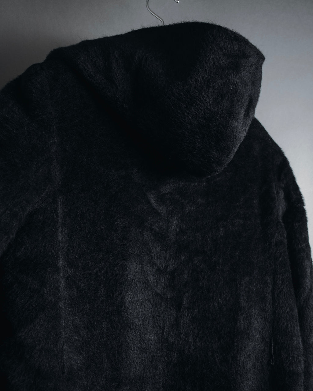 Max Mara 00年代-10年代系带羊驼毛绒毛连帽大衣