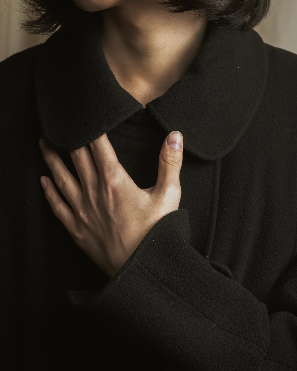 "Karl Lagerfeld" 80's-90's Round collar curvaceous coat