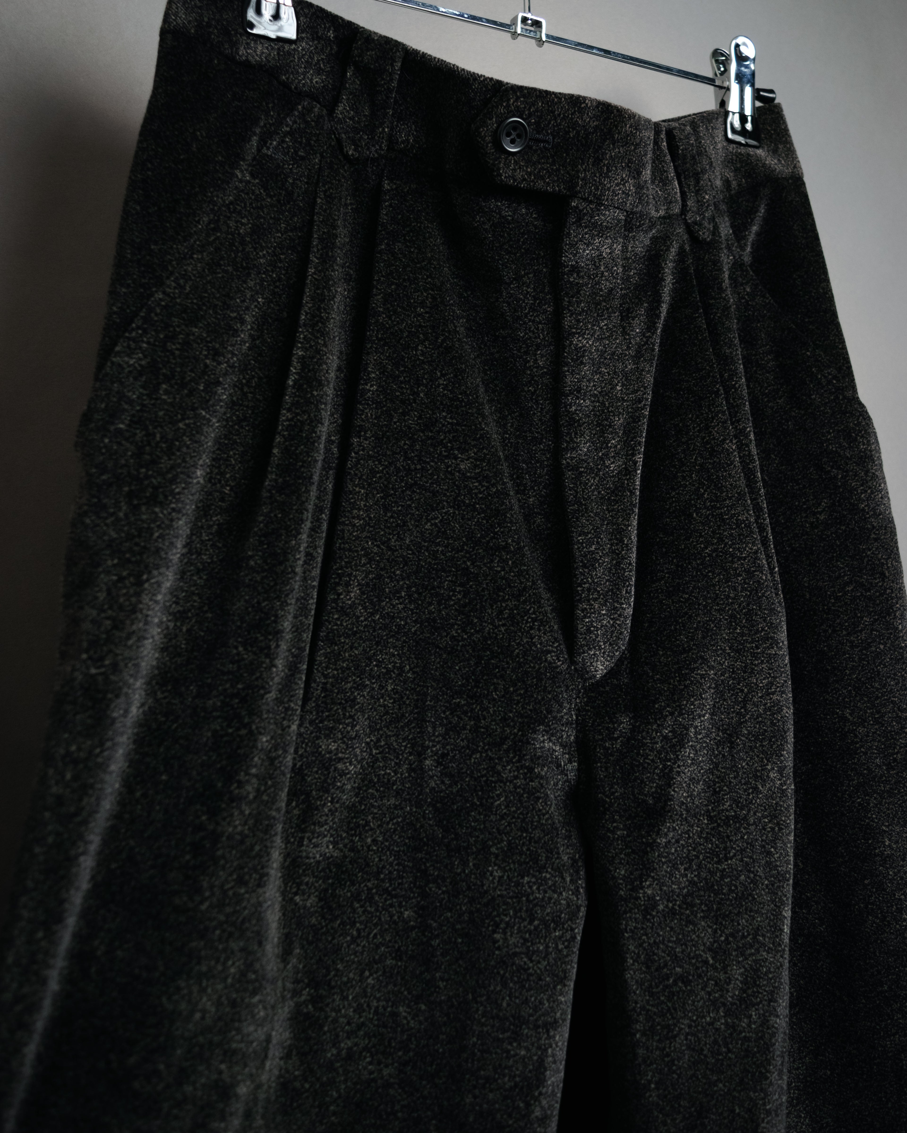 “Christian Dior MONSIEUR” 80’s-90’s Velour two tuck wide trousers