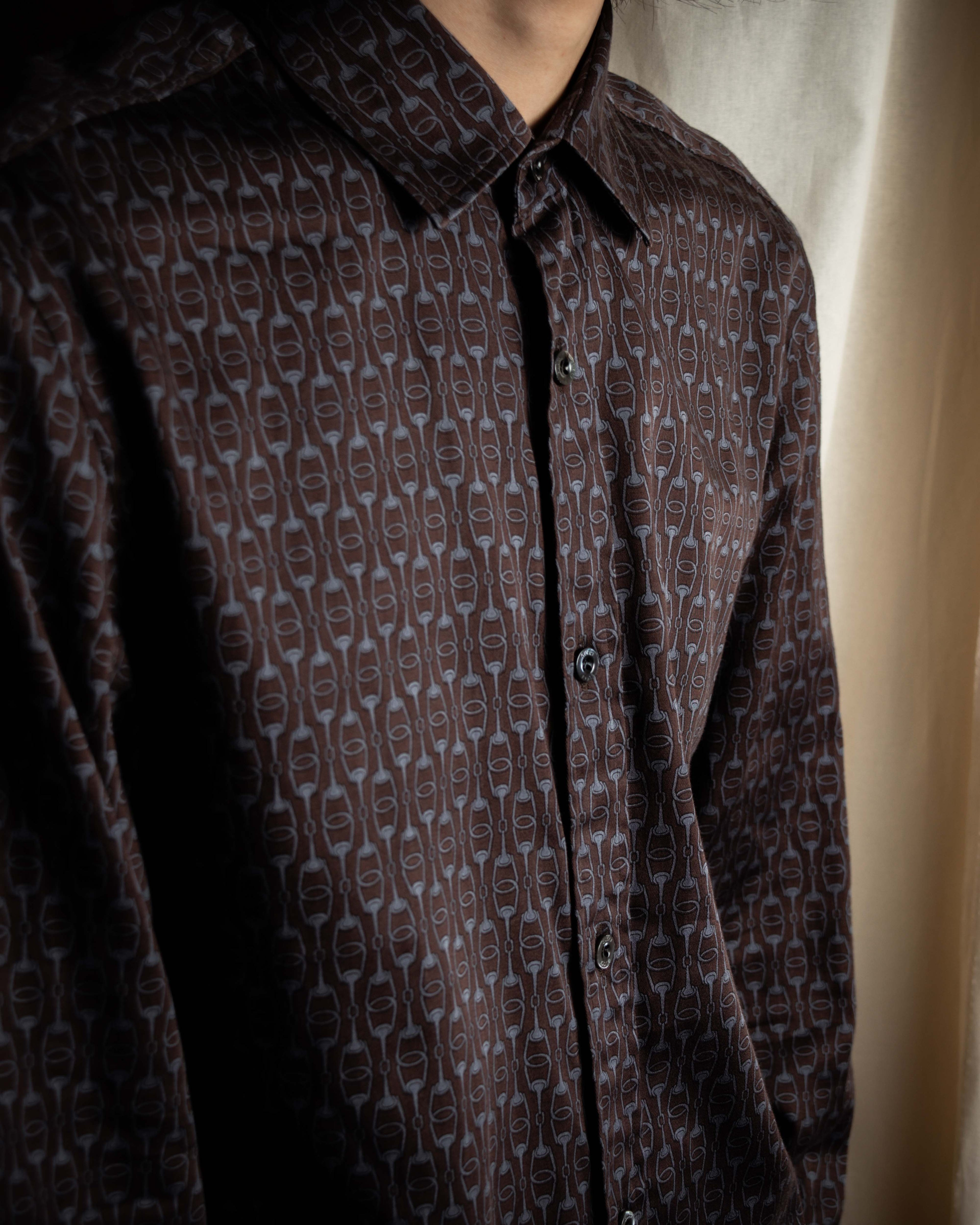 "GUCCI" Horsebit pattern shaped shirt