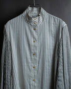"LOEWE" Balloon sleeve striped high neck shirt