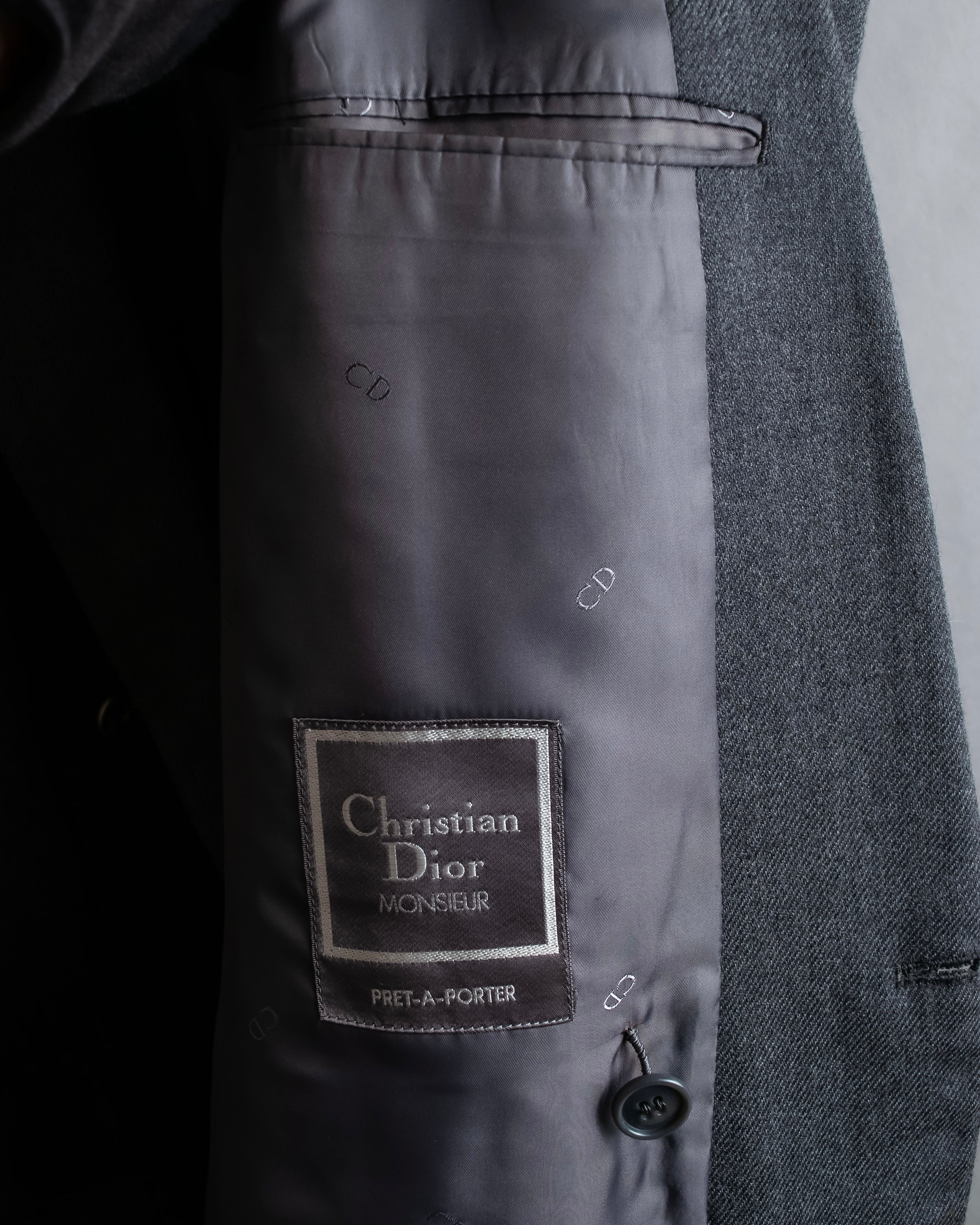 "Christian Dior" Metal button double-breasted tailored jacket