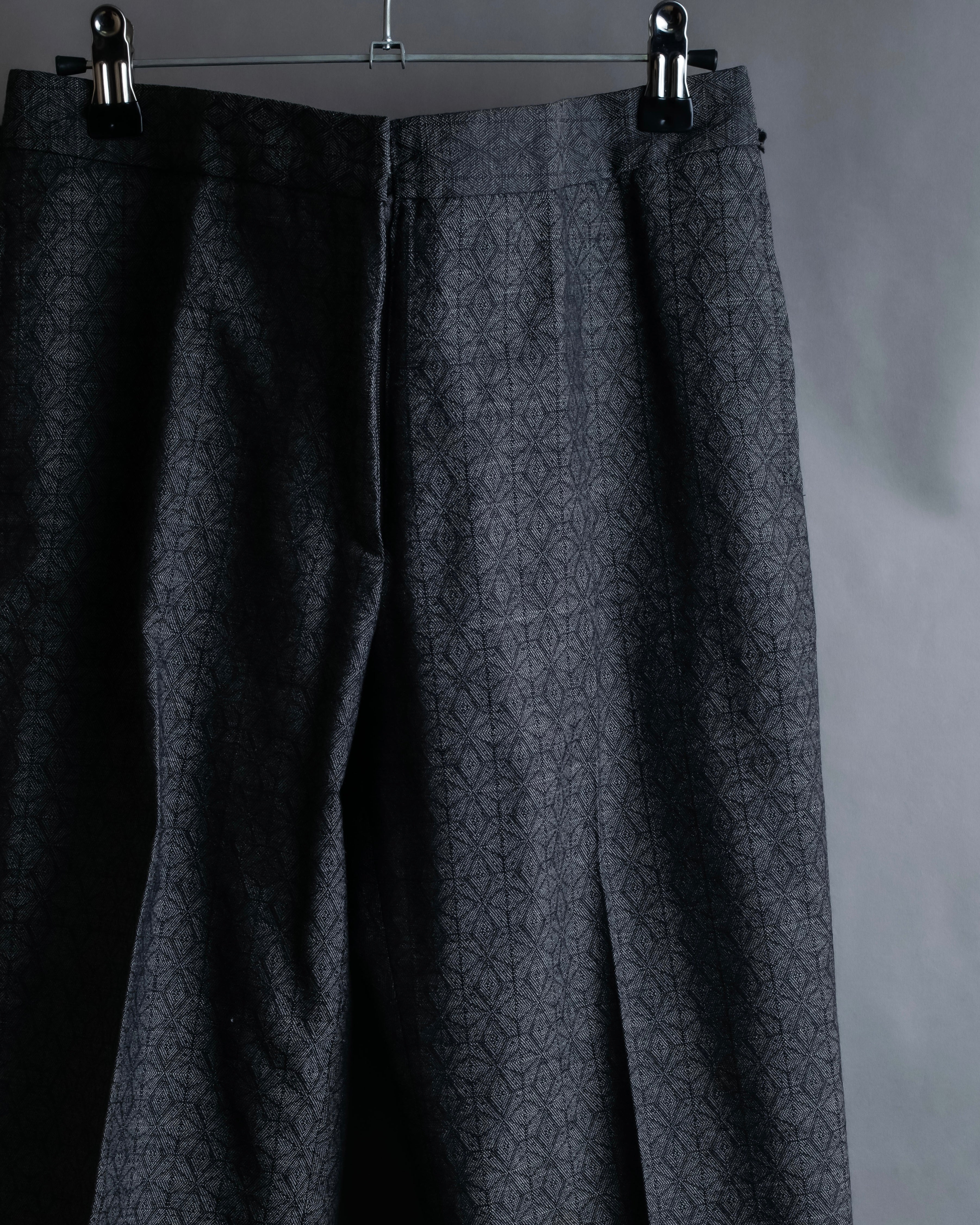 "Maison Martin Margiela" Geometric pattern high waist slim slacks