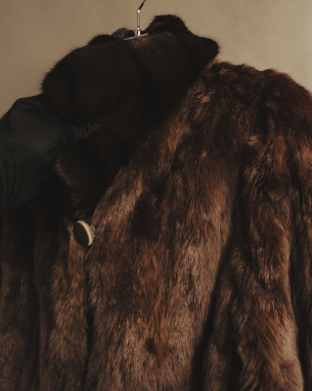 "ROBERTO VALENTINO" Reversible brown fur coat