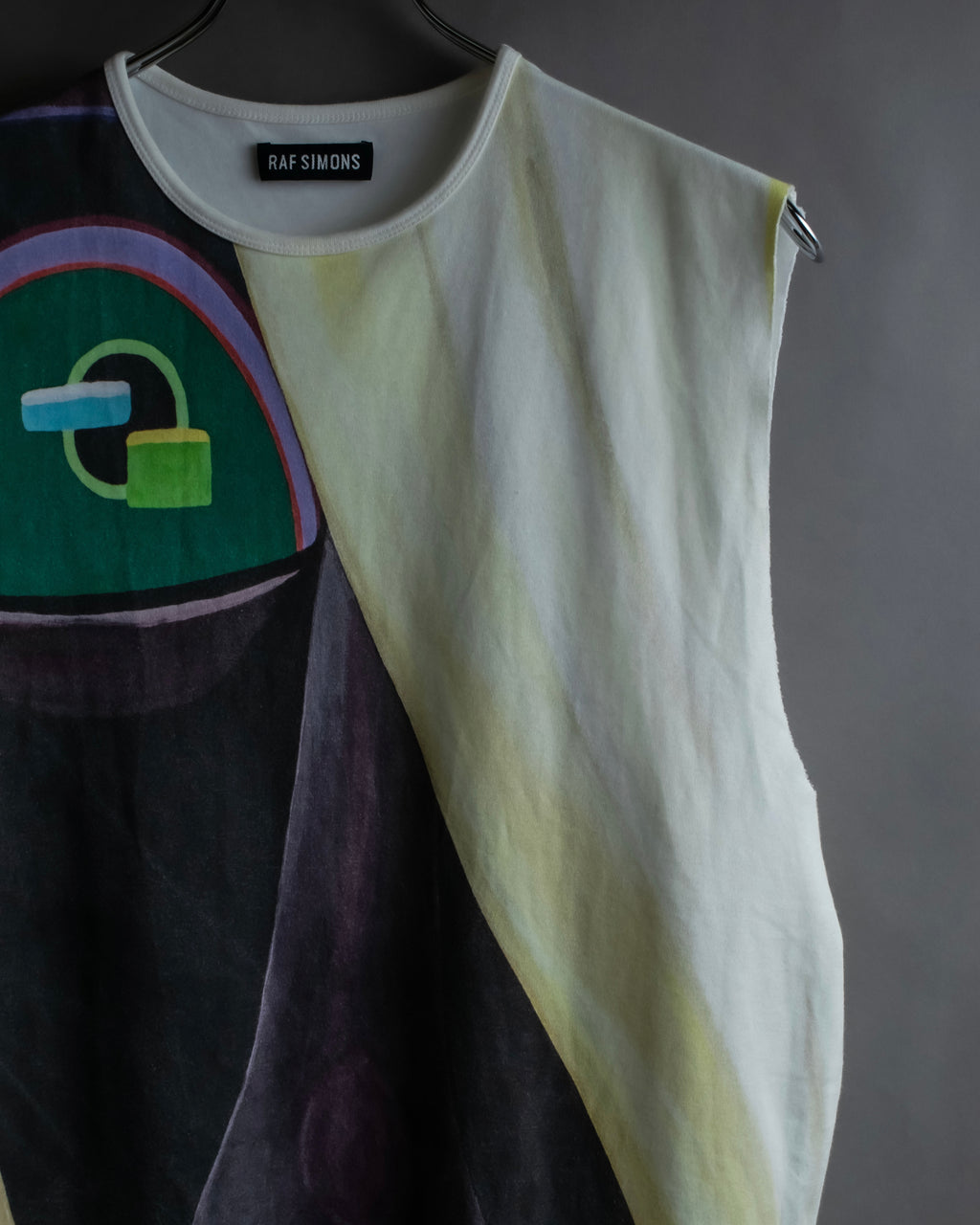 "RAF SIMONS" 13SS Surrealist face print sleeveless top