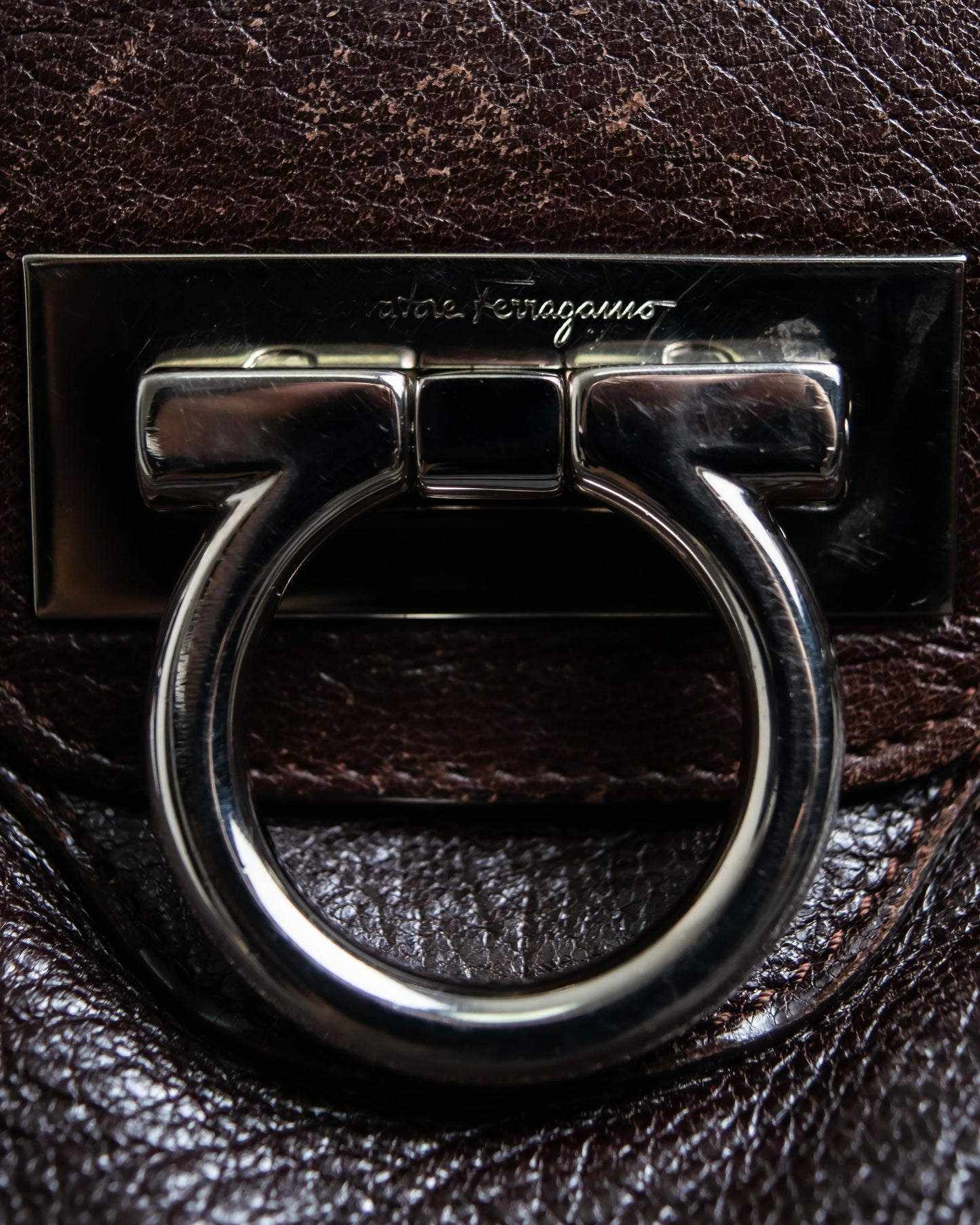 "Ferragamo" Marissa gancini motif hand bag