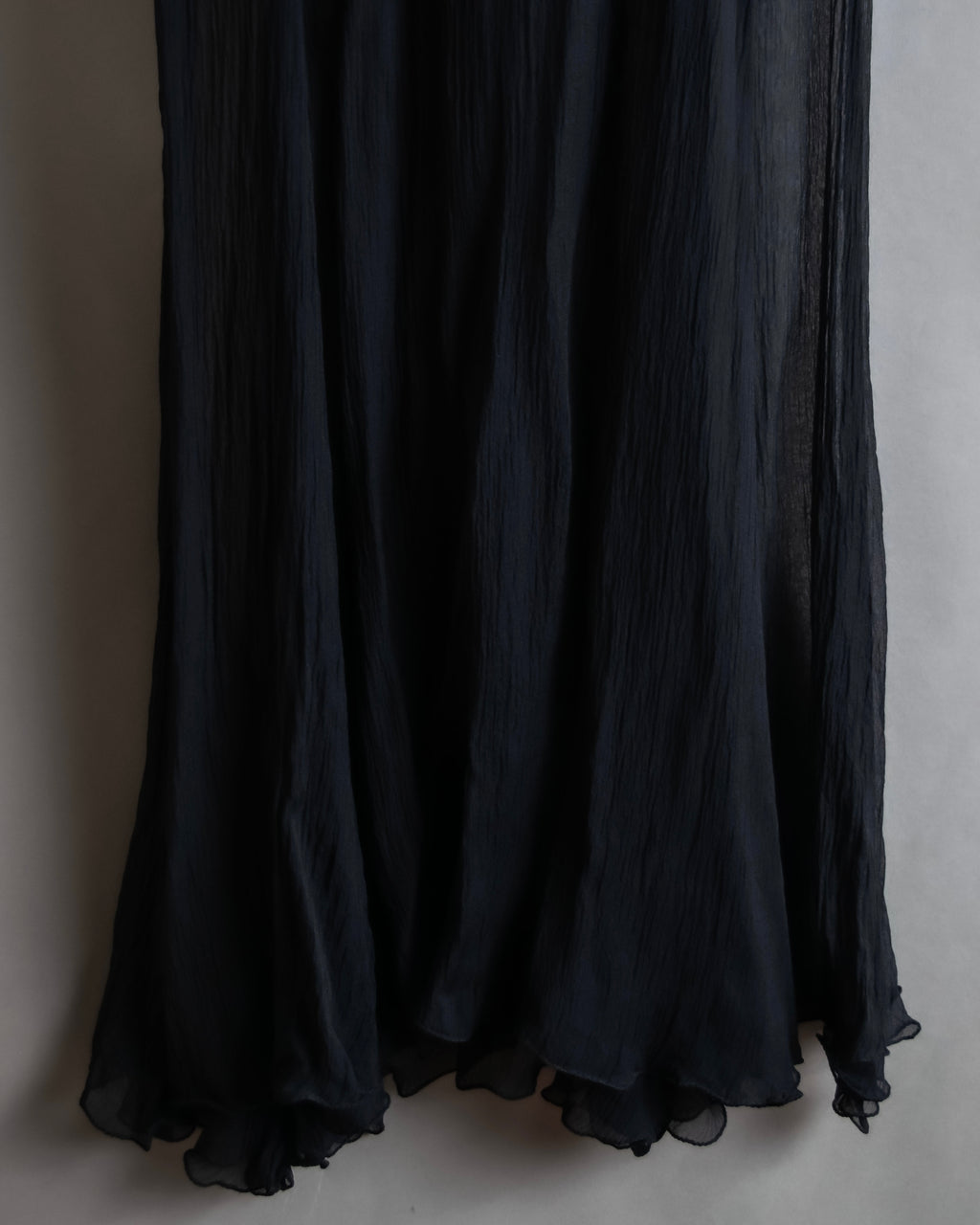 "PRADA" Gathered ribbon design puff sleeve dress