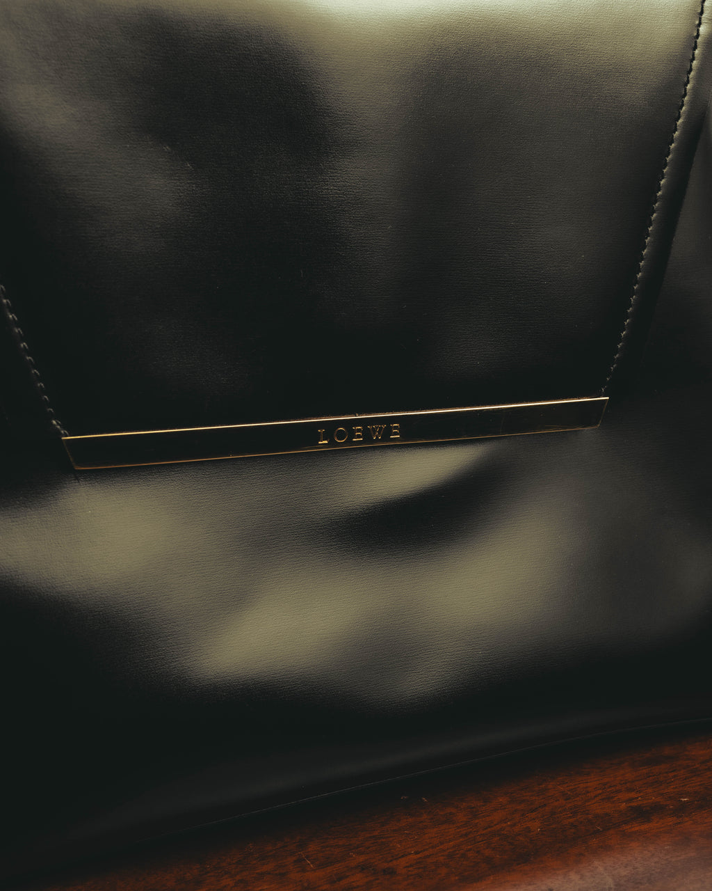 "LOEWE" 80's-90's Structured top-handle shoulder bag
