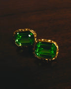 "Yves Saint Laurent" 80's-90's Emerald green clip-on earrings