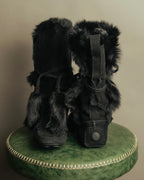 “YVES SAINT LAURENT“ Fur trimmed suede winter boots