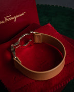 “Salvatore Ferragamo” 2000’s Gancini leather bracelet