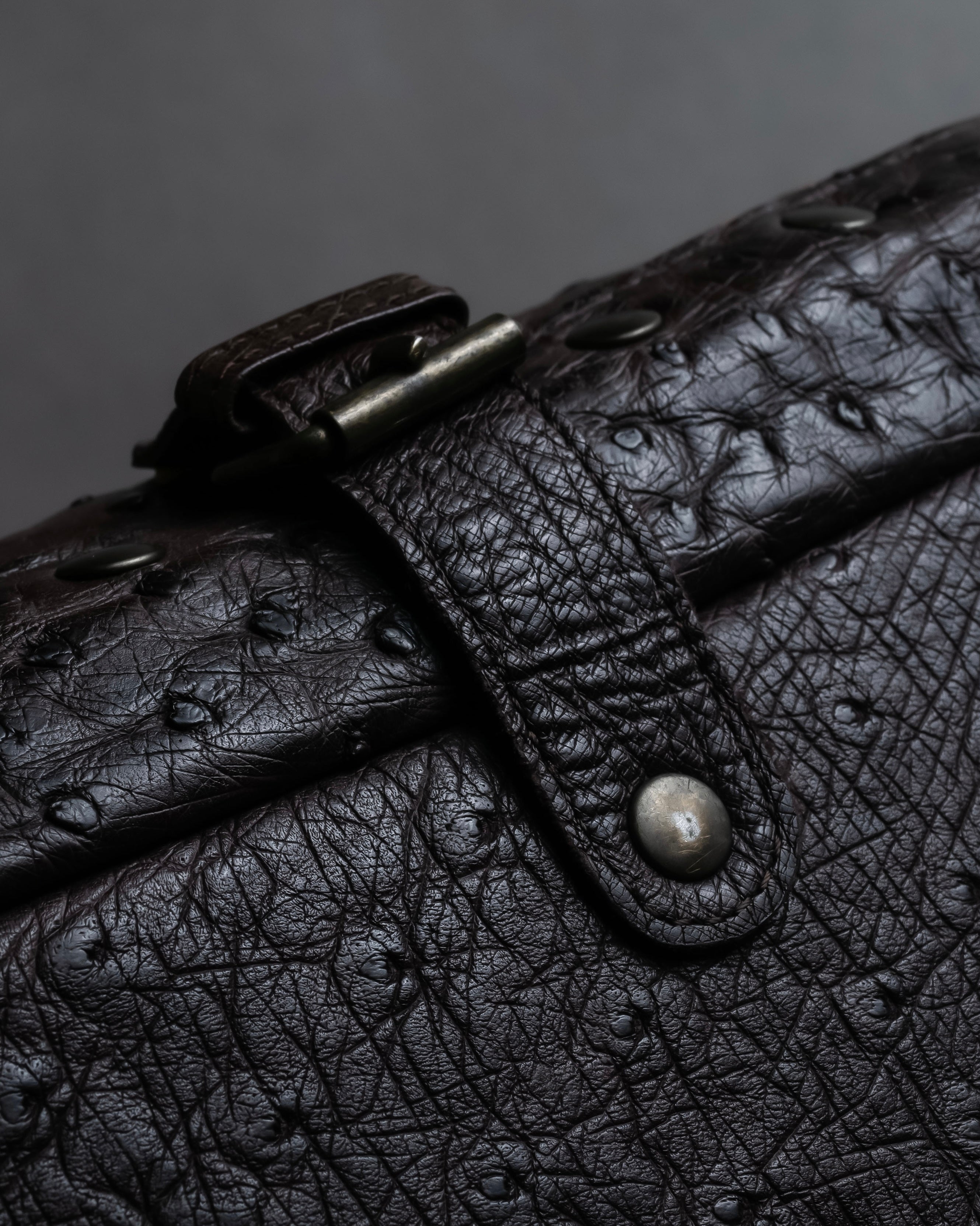 "Vintage JRA standard ostrich leather bag"
