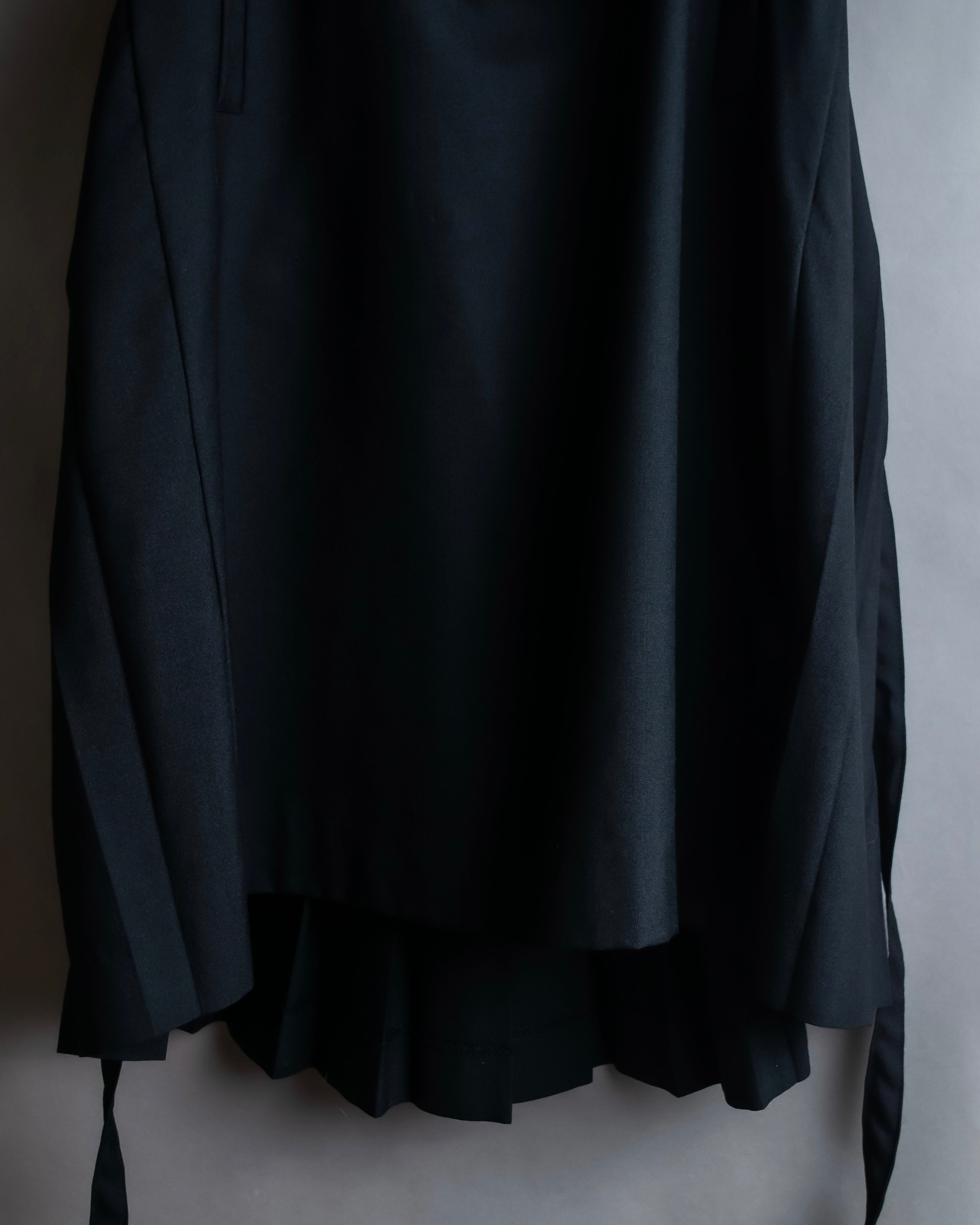 "JEAN PAUL GAULTIER" Ribbon belted design pleated flare skirt