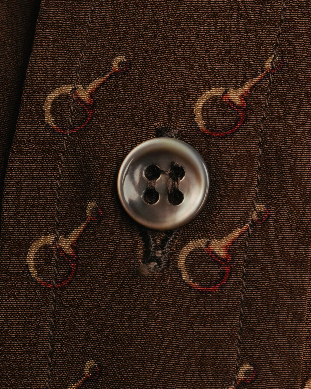 “GUCCI” 70’s horsebit monogram silk shirt