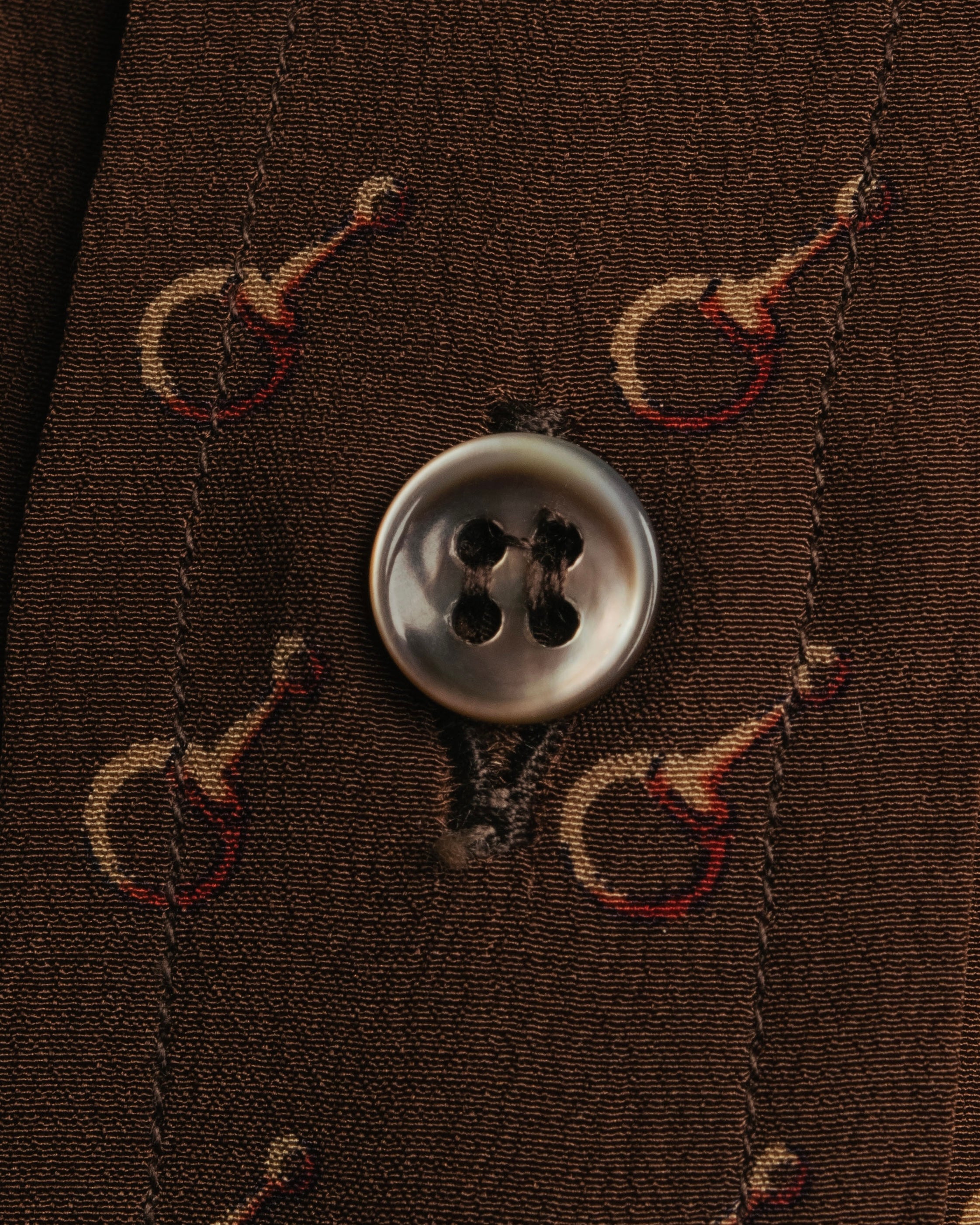 “GUCCI” 70’s horsebit monogram silk shirt