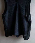"tricot COMME des GARCONS" 96SS eyelet lace design patterned fabric switching vest