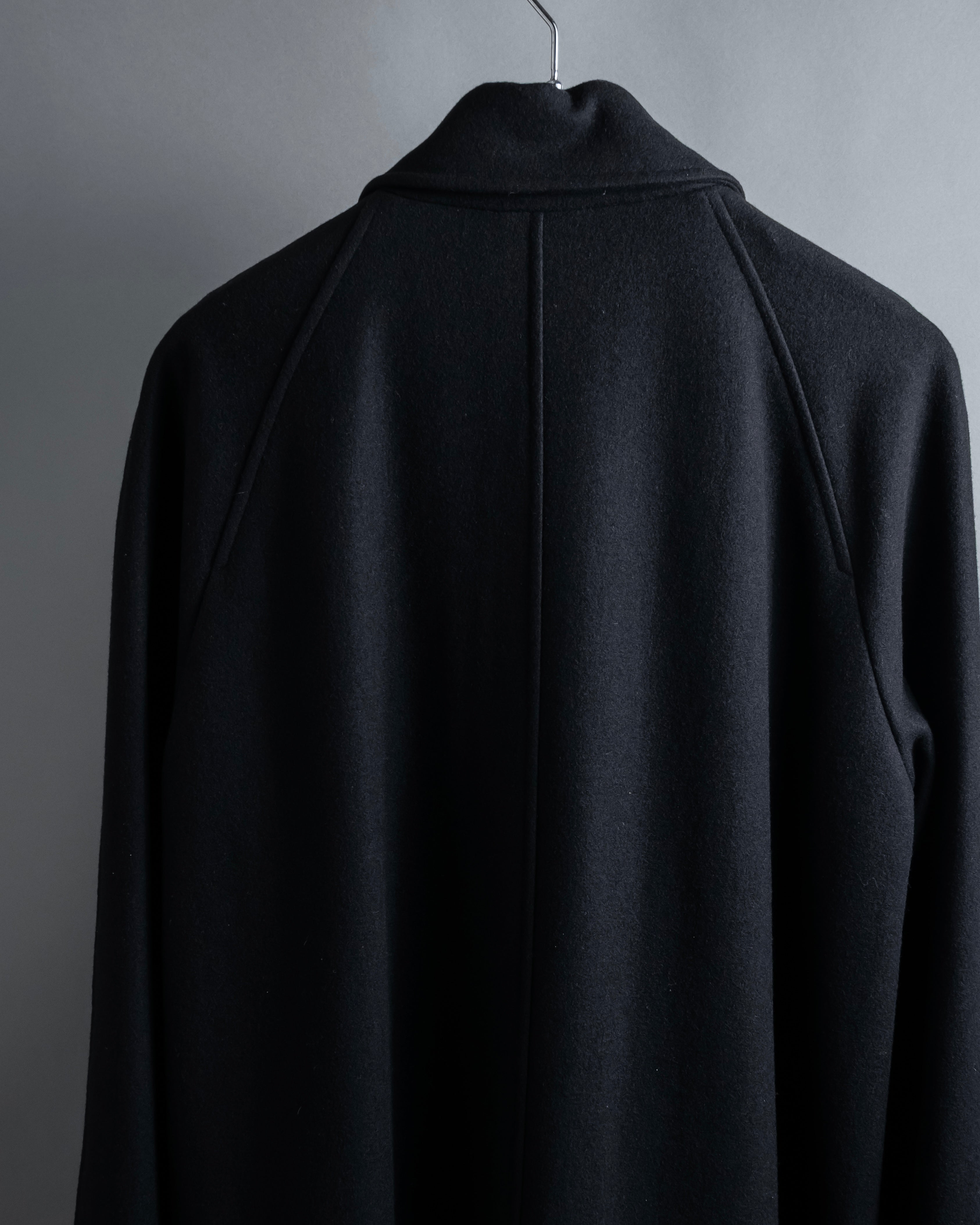 "CELINE" Hedi Slimane period metal buckle design long coat