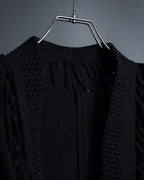 "ISSEY MIYAKE" 01AWRough knit fringe design cardigan