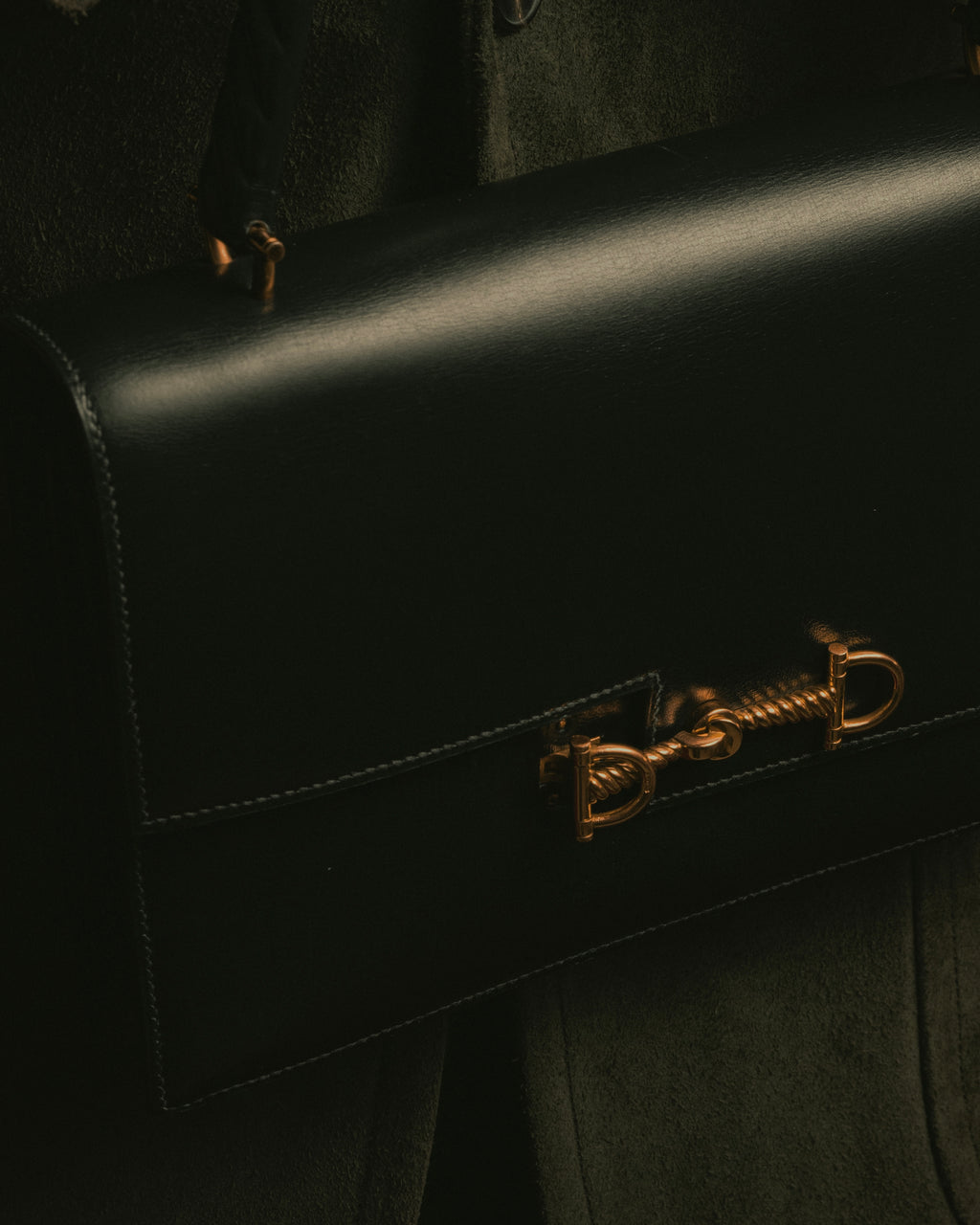 -SPECIAL- "HERMES" 60’s early sandrine box dark blue calf bit bag