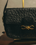 -SPECIAL- “CELINE“ 00’s-10’s Ostrich embossed leather shoulder bag