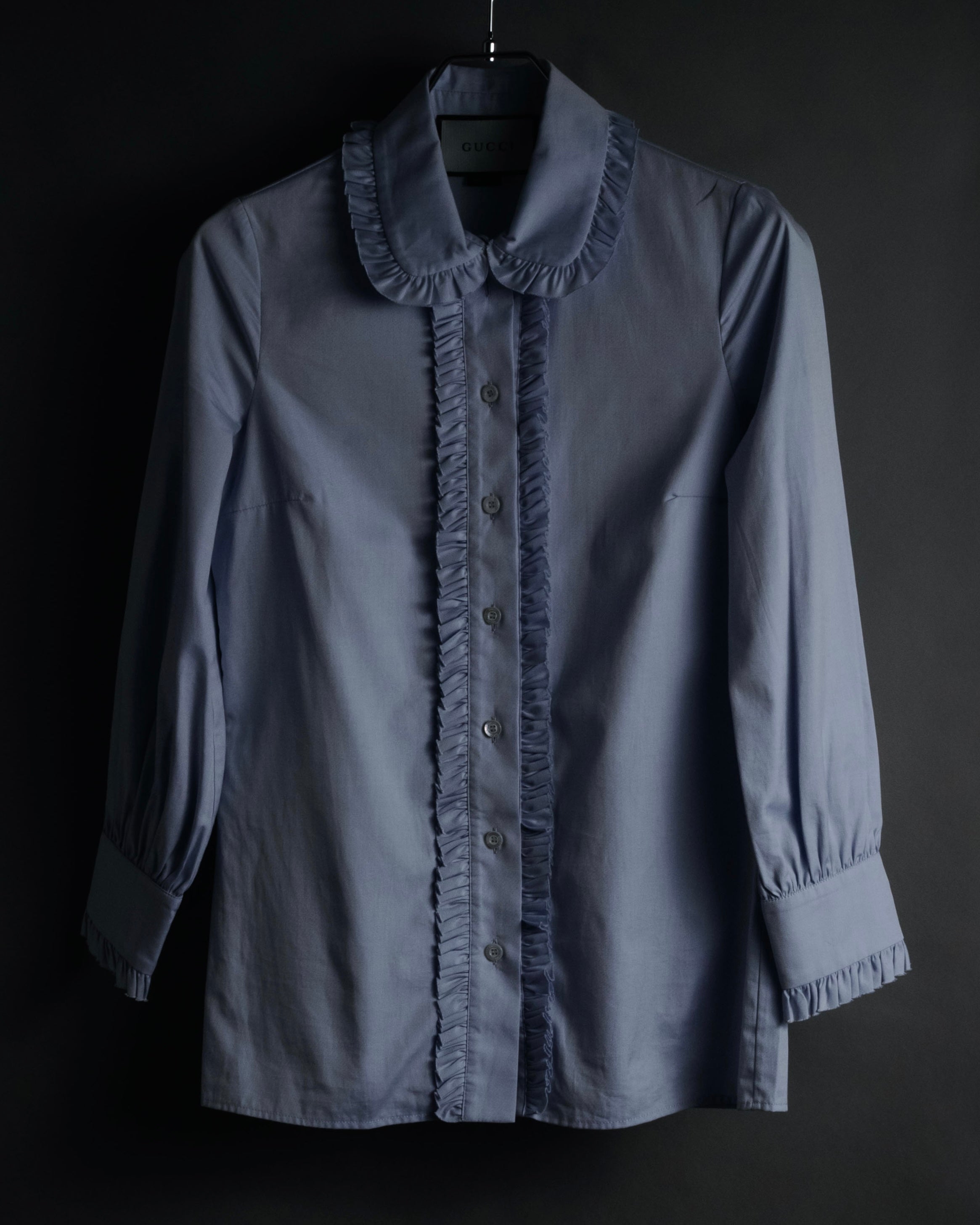 “GUCCI” 2015-2016 Ruffled collar cotton shirt