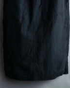 "HERMES" Belted button design linen skirt