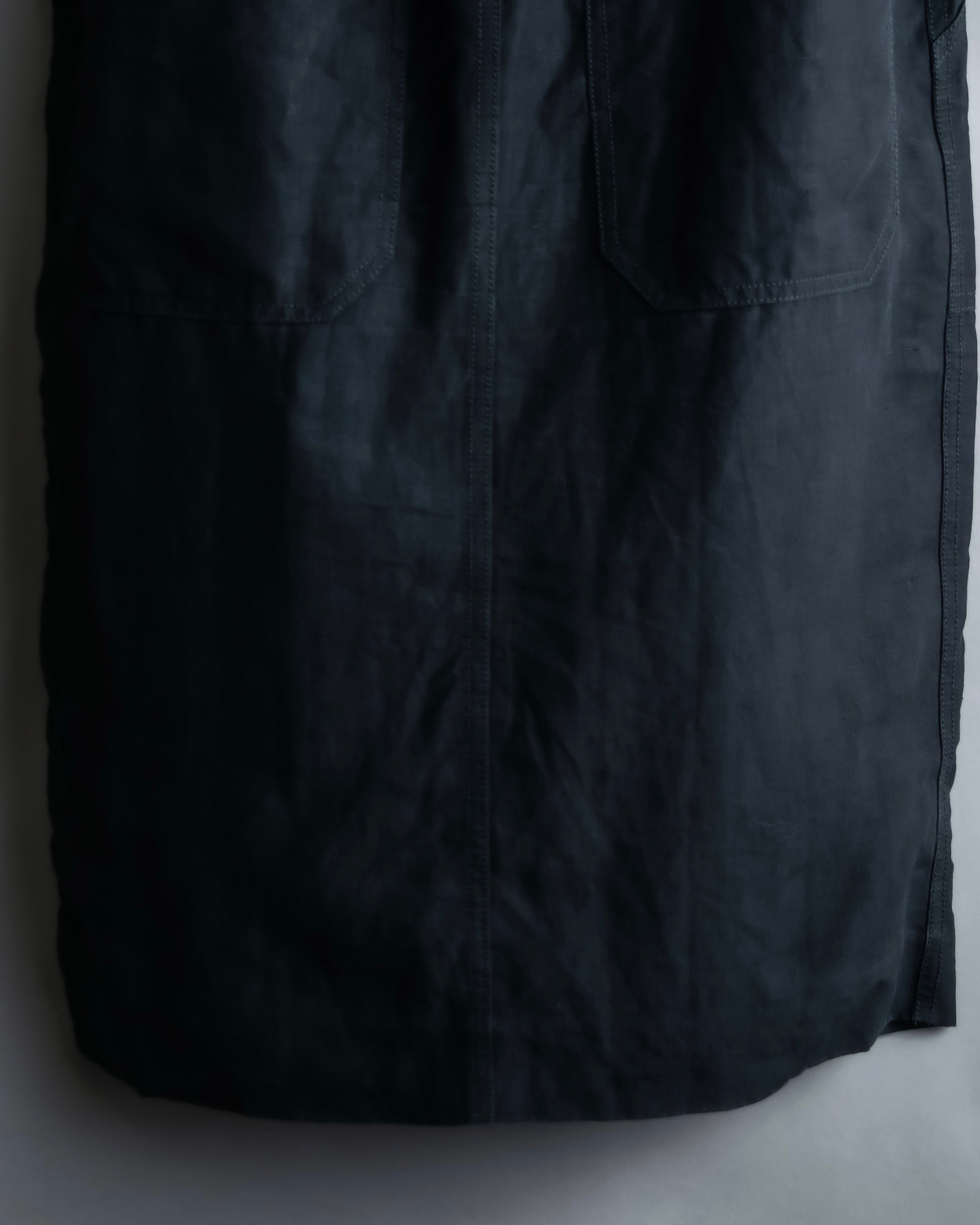 "HERMES" Belted button design linen skirt